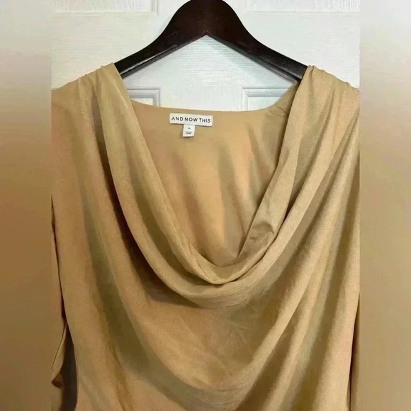AND NOW THIS, size XL, scoop neck body suit, gold, good used condition - Picture 3 of 7